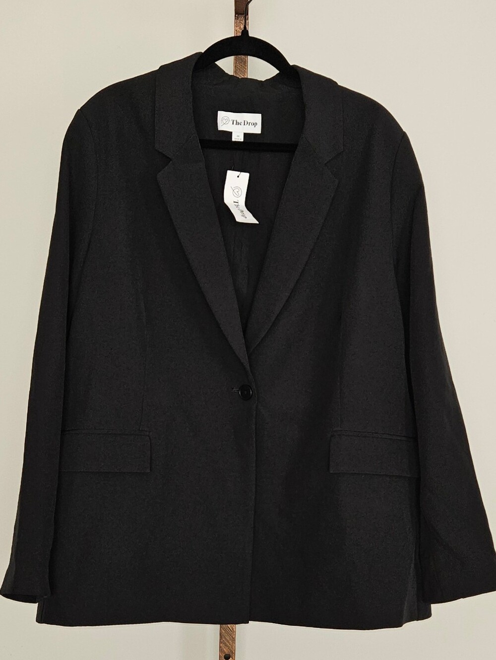 The Drop NWT Women's Black Single-Button Blazer Size 3X
